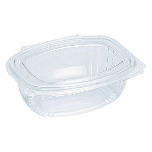 Verpackungsbecher oval, mit Deckel, PLA, 500 ml, Pack zu 50 Stück Verpackungsbecher oval, mit Deckel, PLA, 500 ml, Pack zu 50 Stück
