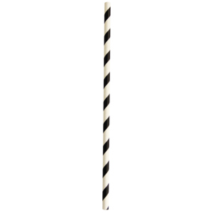 Trinkhalm Papier, schwarz/weiss gestreift, 21 cm, Ø 6 mm, Pack zu 150 Stück