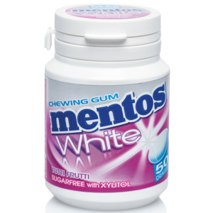 Mentos Gum White Tutti Frutti, 6 x 75 g Mentos Gum White Tutti Frutti, 6 x 75 g