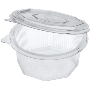 Papstar Verpackungsbecher mit Deckel PP 8 eckig, 750 ml, 6,1 x 13 cm, Karton zu 6 x 50 Stück