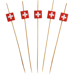 Lunica Fingerfood Spiesse Schweizerkreuz 12 cm Pack zu 100 Stück Lunica Fingerfood Spiesse Schweizerkreuz 12 cm Pack zu 100 Stück