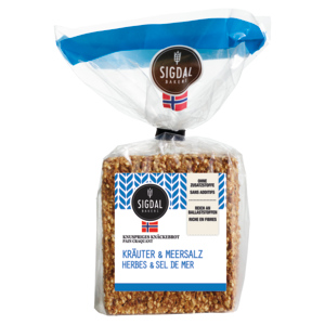 Sigdal Knäckebrot Kräuter & Meersalz, 190 g Sigdal Knäckebrot Kräuter & Meersalz, 190 g