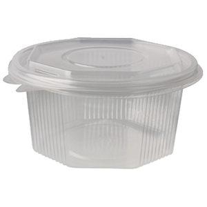 Papstar Verpackungsbecher, mit Deckel, 8 eckig, 500 ml, Karton zu 10 x 50 Stück Papstar Verpackungsbecher, mit Deckel, 8 eckig, 500 ml, Karton zu 10 x 50 Stück