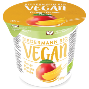 Biedermann Bio Kokosjogurt Mango, vegan, 6 x 150 g