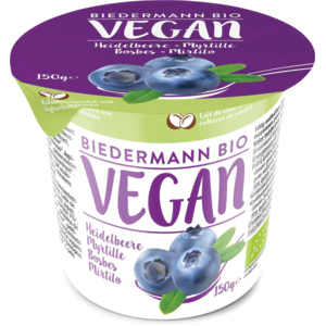 Biedermann Bio Kokosjogurt Heidelbeere, vegan 6 x 150 g Biedermann Bio Kokosjogurt Heidelbeere, vegan 6 x 150 g