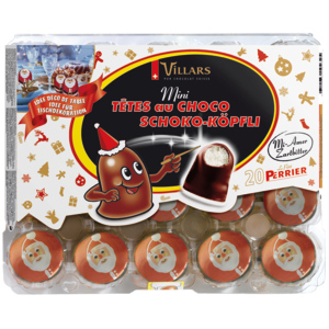 Villars Mini Choco-Köpfli Weihnachtsmann, 20 x 10 g