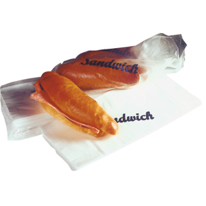 Sandwichbeutel, 125 x 290 mm, blaue Schrift, Pack zu 500 Stück Sandwichbeutel, 125 x 290 mm, blaue Schrift, Pack zu 500 Stück
