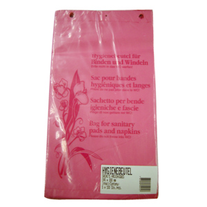 Hygienebeutel, 190 x 330 mm, rosa, Pack zu 500 Stück