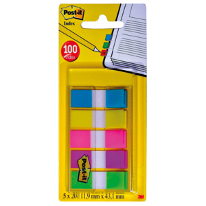 3M Post-it Index schmal Pack zu 5 x 20 Blatt