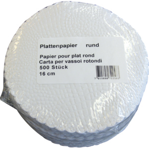 Plattenpapier Ø 16 cm, Pack zu 500 Stück