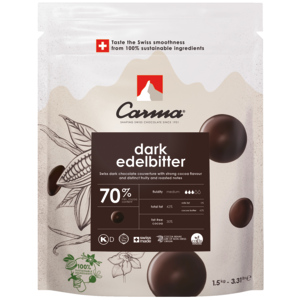 Carma Dark Edelbitter 70%, Tropfen, 1,5 kg Carma Dark Edelbitter 70%, Tropfen, 1,5 kg