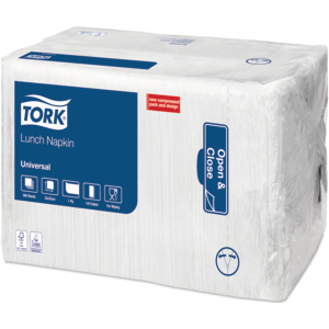 Tork Servietten, 1/8 Falz, 1-lagig, 32,5 x 32,5 cm, weiss, 500 St