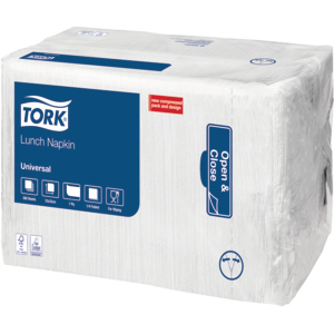 Tork Servietten, 1/4 Falz, 1-lagig, 33 x 33 cm, weiss, 500 St Tork Servietten, 1/4 Falz, 1-lagig, 33 x 33 cm, weiss, 500 St