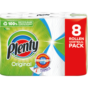Plenty Papier de ménage, blanc, 45 feuilles, 8 ro