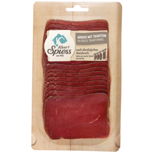 Albert Spiess Bündnerfleisch geschnitten, Irland, ca. 100 g Albert Spiess Bündnerfleisch geschnitten, Irland, ca. 100 g