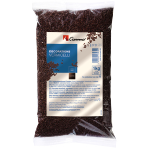 Carma Vermicelli dunkel Schokoladenstreusel, 3 - 5 mm, 6 x 1 kg