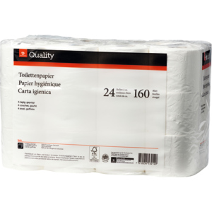 Quality Toilettenpapier, 4-lagig, weiss, 160 Blatt, 24 Rl