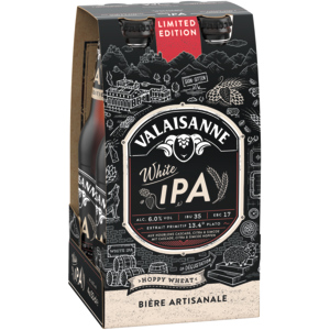 Valaisanne White IPA, Karton zu 6 x 4 Fl. x 33 cl Valaisanne White IPA, Karton zu 6 x 4 Fl. x 33 cl
