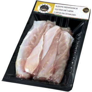 Relax Rabbit Kaninchen Rückenfilet, Ungarn, tiefgekühlt, 4 x ca. 60 g Relax Rabbit Kaninchen Rückenfilet, Ungarn, tiefgekühlt, 4 x ca. 60 g