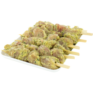 Poulet Brust Spiessli Kräuter (Knoblauch Lauch), Frankreich, 160-190 g, 2 x 9 Stück Poulet Brust Spiessli Kräuter (Knoblauch Lauch), Frankreich, 160-190 g, 2 x 9 Stück