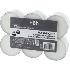 Teelichter Maxi weiss, 8h, 18 x 12 St Teelichter Maxi weiss, 8h, 18 x 12 St