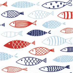 Atelier Servietten Fish on Tour 33 x 33 cm Pack zu 20 Stück