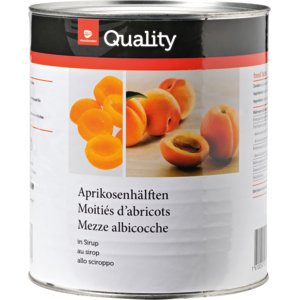 Quality Aprikosenhälften in Sirup, 3,06 kg
