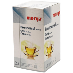 Morga Brennessel Blätter Tee Doppelkammer Beutel, im Aromaschutzbeutel, 12 x 20 x 1,4 g Morga Brennessel Blätter Tee Doppelkammer Beutel, im Aromaschutzbeutel, 12 x 20 x 1,4 g