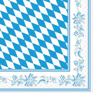 Servietten33 x 33 cm blau / weiss, Pack zu 100 Stück