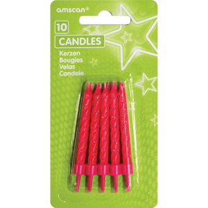 Geburtstagskerzen pink, Pack zu 10 Stück Geburtstagskerzen pink, Pack zu 10 Stück