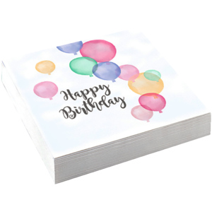 Servietten Happy Birthday Pastel, Pack zu 20 Stück Servietten Happy Birthday Pastel, Pack zu 20 Stück