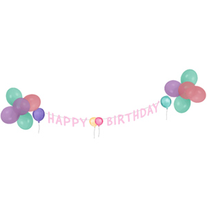 Dekoset Happy Birthday Pastel