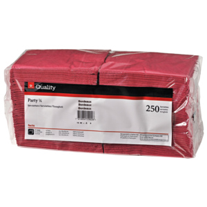 Quality Servietten Party, 3-lagig, 24 x 24 cm, bordeaux, 250 St