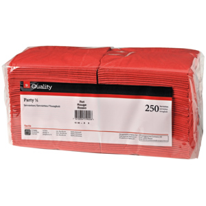 Quality Servietten Party, 3-lagig, 24 x 24 cm, rot, 250 St Quality Servietten Party, 3-lagig, 24 x 24 cm, rot, 250 St