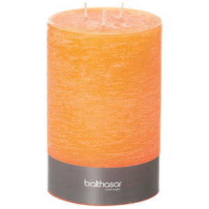 Raureif Kerze 3-Docht 120 x 180 mm orange