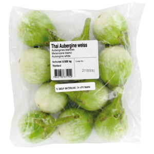 Auberginen weiss Thai, 500 g Auberginen weiss Thai, 500 g