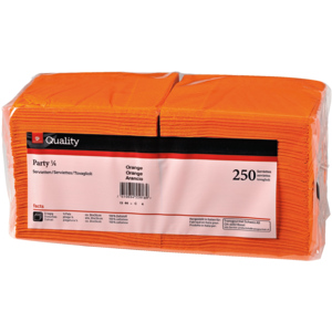Quality Servietten Party, 3-lagig, 24 x 24 cm, orange, 250 St