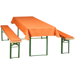 Doppler Festbankgarnituren Auflage, 2 Bankauflagen(220x25x2cm), 1 Tischtuch(260x120cm), terracotta