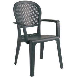 Grosfillex Madras Stuhl, anthrazit, 57 x 57 x 90 cm, Kunststoff, stapelbar, wetterfest Grosfillex Madras Stuhl, anthrazit, 57 x 57 x 90 cm, Kunststoff, stapelbar, wetterfest