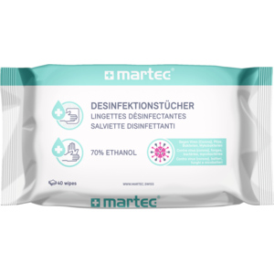 Martec Desinfektionstücher mit Aloe, Maxi, To Go, 40 Stk