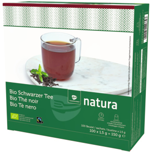 Natura Bio, Fairtrade, Max Havelaar, Schwarztee im Aromaschutzbeutel, 10 x 100 x 1,5 g Natura Bio, Fairtrade, Max Havelaar, Schwarztee im Aromaschutzbeutel, 10 x 100 x 1,5 g