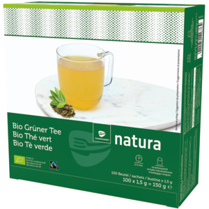 Natura Bio Fairtrade Grüner Tee im Aromaschutzbeutel, 10 x 100 x 1,5 g Natura Bio Fairtrade Grüner Tee im Aromaschutzbeutel, 10 x 100 x 1,5 g