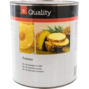 Quality Ananas 50-55 Scheiben in Saft, 3,05 kg