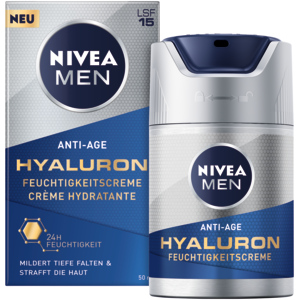 Nivea Men Anti-Age Hyaluron Feuchtigkeitscreme LSF 30, 50 ml Nivea Men Anti-Age Hyaluron Feuchtigkeitscreme LSF 30, 50 ml