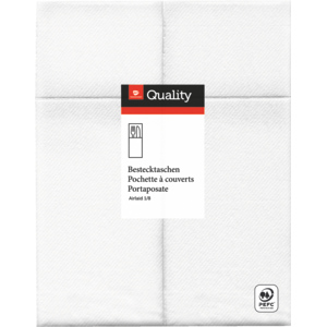 Quality Bestecktaschen Airlaid, 40 x 32 cm, weiss, 50 St