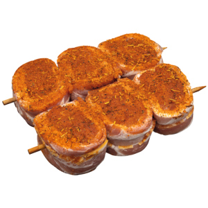 Frifag Poulet Partyfilet Spiessli mit Speck, gewürzt, 120-160 g, 2 x 10 Stück Frifag Poulet Partyfilet Spiessli mit Speck, gewürzt, 120-160 g, 2 x 10 Stück