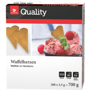 Quality Waffelherzen, 200 Stück Quality Waffelherzen, 200 Stück
