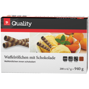 Quality Cialde arrotolate al cioccolato, 200 pezzi