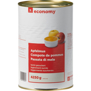 Economy Apfelmus, leicht gezuckert, 4,25 kg Economy Apfelmus, leicht gezuckert, 4,25 kg