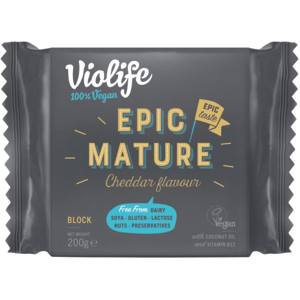 Violife Epic Mature Cheddar Block, laktosefrei, 200 g Violife Epic Mature Cheddar Block, laktosefrei, 200 g